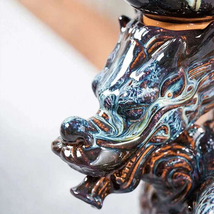 2024 Dragon tea set Chinese kung fu tea set high-end automatic  bone china teapot tea cup set travel  for 8 people