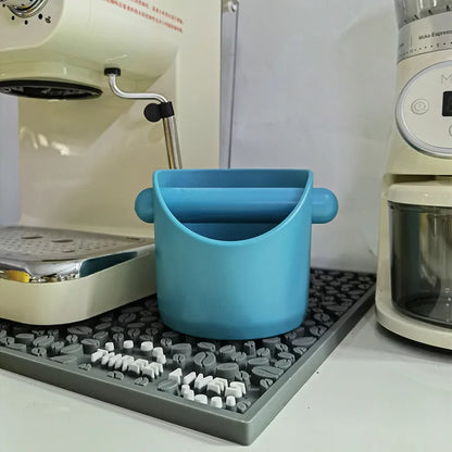 1pc Mini Absorbent Espresso Knock Box Household Straight Mouth ABS Plastic Coffee Knocking Slag Bucket