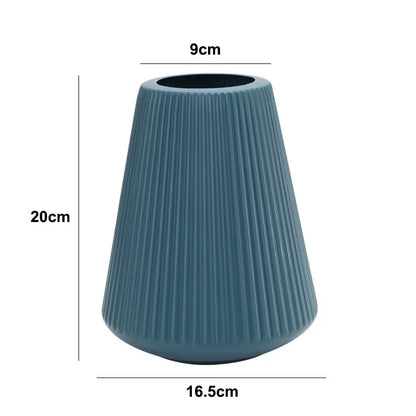 Morandi Plastic Vase Living Room Decoration Ornaments Modern Origami Plastic Vases for Flower Arrangements Home Decoration