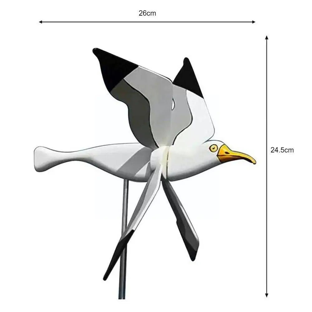 1 stk. Seagull vindmølle ornamenter flyvende fugle -serie vindmølvindslibere til haveindretning stakes vind spinners haven pati s0r1