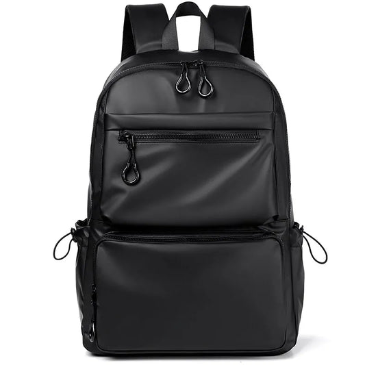 Ein 14 -Zoll -Rucksack für Männer mit großer Kapazität Reisen Freizeit Solid Color PU Computer Rucksack Mode und Frauen Schüler Schulbag