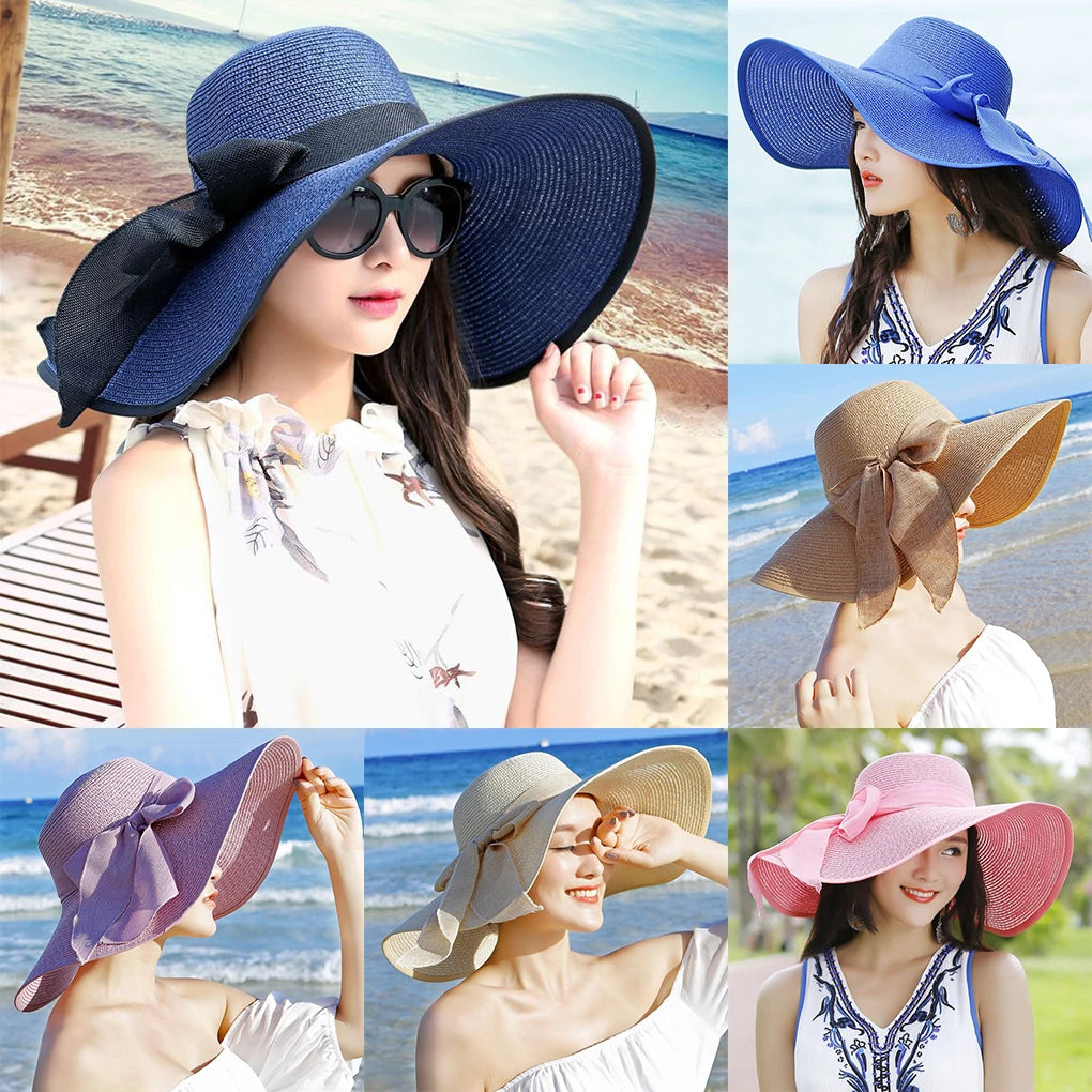 Sombrero del sol de las mujeres con ala grande: protección solar efectiva elegante y plegable innovador innovador