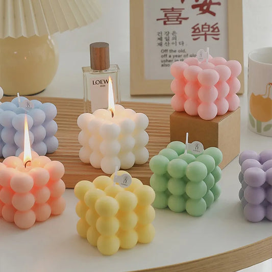 INS -stijl Bubble Cube kaarse handgemaakte geurende kaarsen aromatherapie soja was kaarsen kaarsen verjaardag kaarsen feest huis decoratie