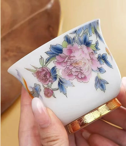China Ceramic Unusual Glaze Jingdezhen Porcelain Cup Glaze Aesthetic For Kung Fu Puer Oolong Tieguanyin Flower Tea Ceremony
