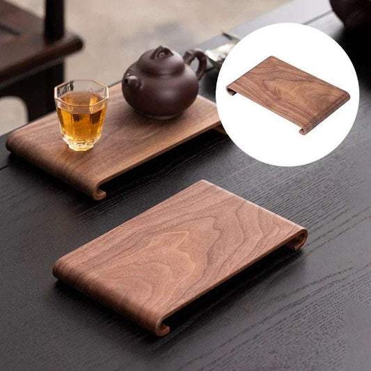 Walnut Tea Cup Tray Wooden Soap Scented Candle Storage Holder Houseold Groggery Desktop Dessert Storage Box Decorative Plate