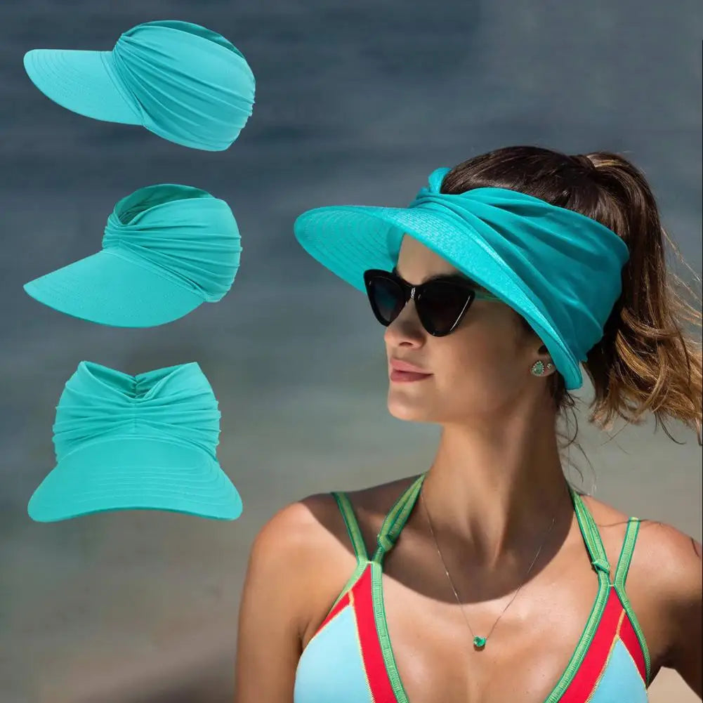 Zomerstrandhoed grote vizier zon hoeden voor vrouwen grote vizier zon hoeden opvouwbare outdoor uv bescherming top lege sport honkbal pet