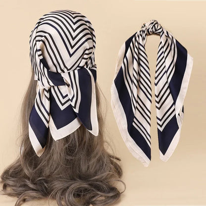 Paisley Print Håndterkieft Silk Satin Hijab Scarf For Women Bandana Head Hair Scaves 70*70cm Square Hairband Neck Scarfs Ladies