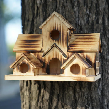 Dřevěný ptačí dům ptačí klec Nest Nest Nest Garden Birdhouse Dekorace na dvorek plot přívěsek S3Q9