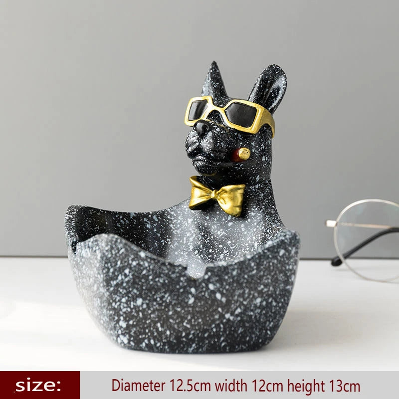 Dog Ashtray Decorative Bulldog Animal Large Capacity Storage Box Ceramic Crafts Ornaments Men Gift Cinzeiro Decorativo Cendier
