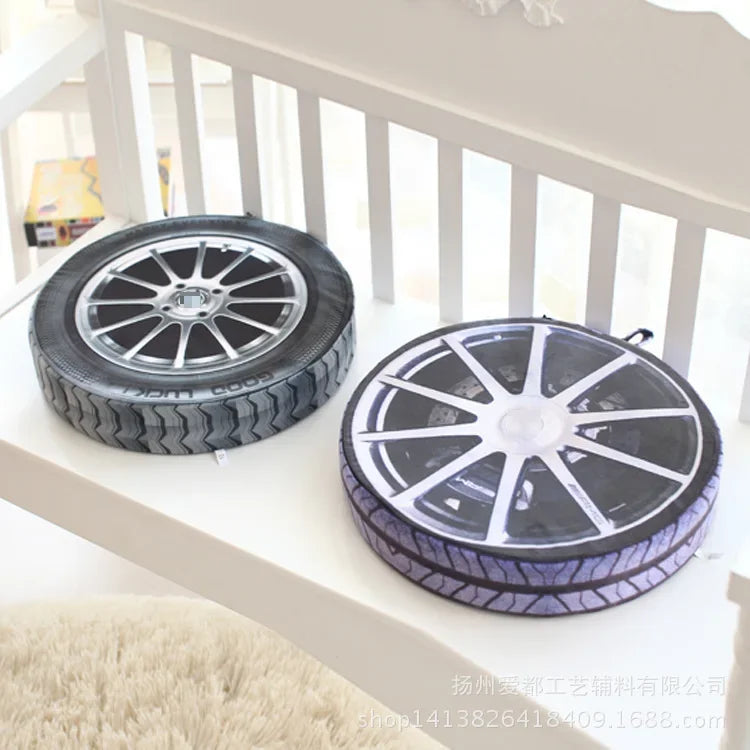 1pc 38 cm 3D Personalizar neumáticos para la rueda de automóvil Cojín de almohada de almohada / simular cojines de almohada de neumáticos Pollow Cushion con relleno