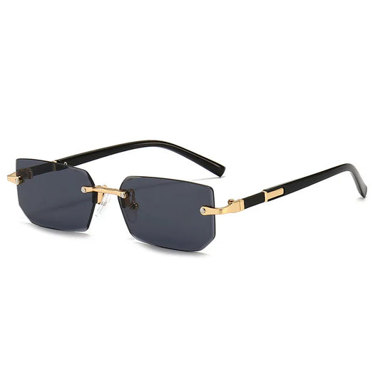 Randlose Sonnenbrille Rechteck Mode populäre Frauen Männer Schatten kleine quadratische Sonnenbrille für weibliche männliche Sommerreisen Oculos