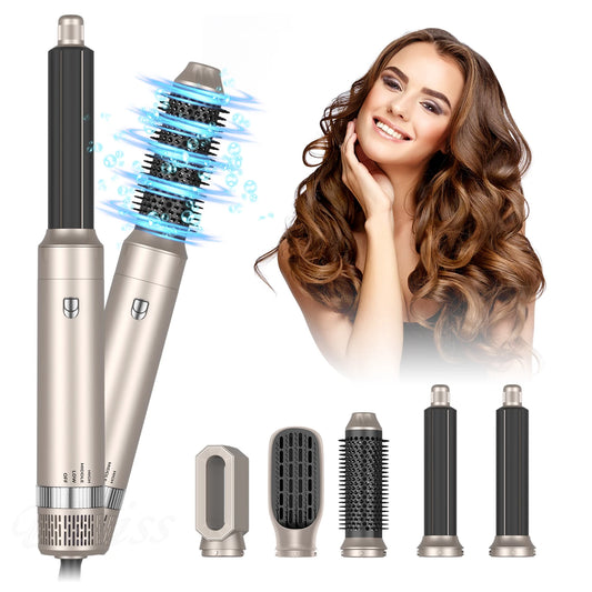 Professionele haardroger 5 in 1 haar Styler hete luchtkam elektrisch haarverwarming borstel hoge snelheid föhn haarblazer borstel