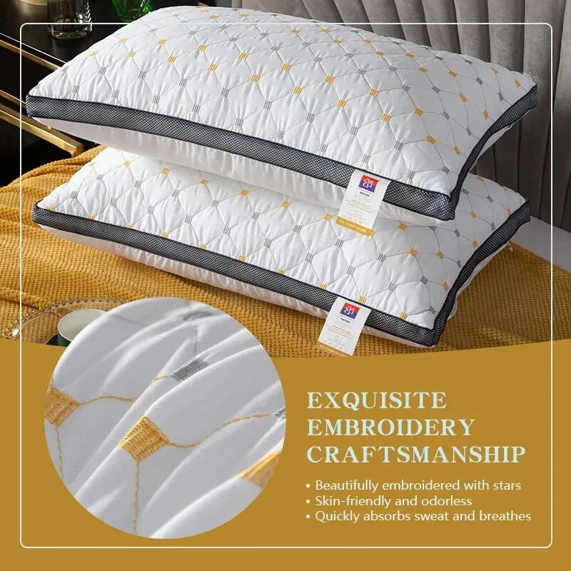 Pillow de algodão do mesmo hotel de 1pc, travesseiro de pescoço tridimensional para dormitório do quarto de dormir, hotel de dormitório aplicável