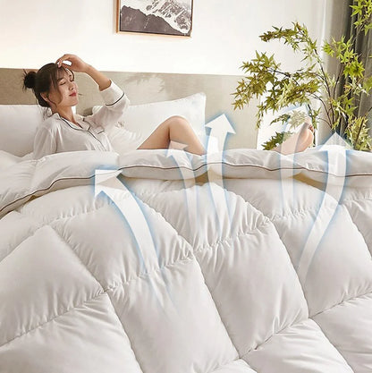 거위털 이불 Skin-friendly Cotton Fabric Comforter Filled With Goose Down Warm Silky Winter Three colors Full Size Quilts