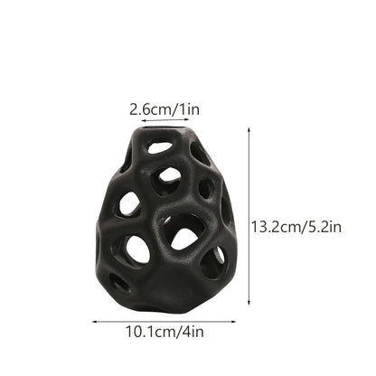 CAPIRON Hollow Out Ceramic Vase White Black Nordic Classical Aesthetics Office Home Living Room Interior Decoration Acessories