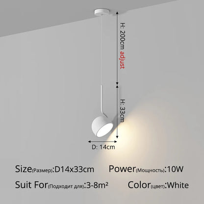 Dimming Simple Black White New LED Modern Pendant Lights Living Study Dining Room Bedroom Bedside Bar Loft Lamps Indoor Lighting