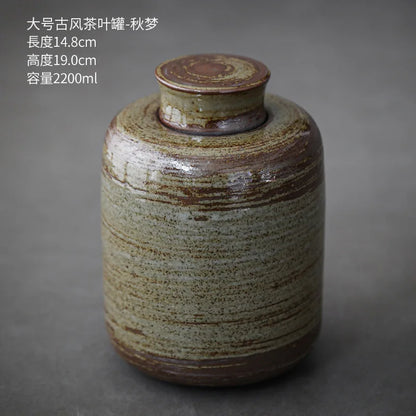 Handmade Ceramic Tea Cans Storage Jar Moisture-proof Sealing Tank Tea Box Storage Tanks Tea Container Storage Box Tea Organizer