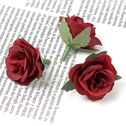 10/20/50pcs Rose Artificial Flowers 3,5 cm Fałszywe kwiaty do wystroju domu w ogrodzie Dekoracja ślubna wieniec girlandów