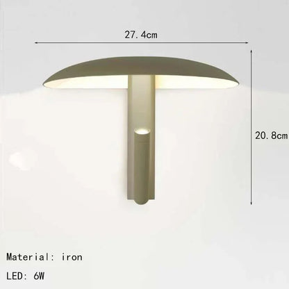 Spanish Designer Dining Room Aisle Corridor Minimalist Creative Mushroom Umbrella Shaped LED Rotating Wall Lamp Home Decor