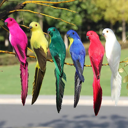 25 cm de espuma artesanal de espuma de penas artificial imitação de pássaro modelo de pássaro figurina pássaros pássaros papagaio decoração de jardim ornamento