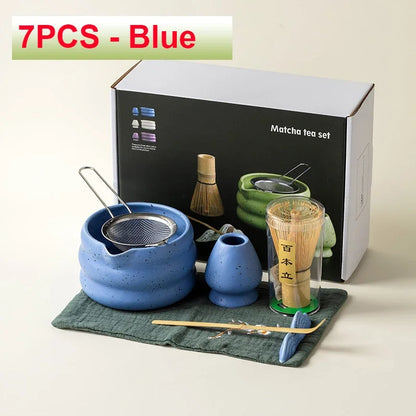 4/6PCS 7pcs Matcha White Tea Whisk Teaware Japanese Ceremony Bamboo Chasen Tea Tool Tea Brush Exquisite Matcha Kit for Teaset