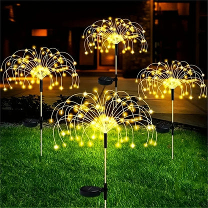 200 LED Solar Garden Firework Lights Outdoor Waterdicht 8Modes Sparklers Solar Lamp voor buiten de achtertuin Yard Pathway Decoratie