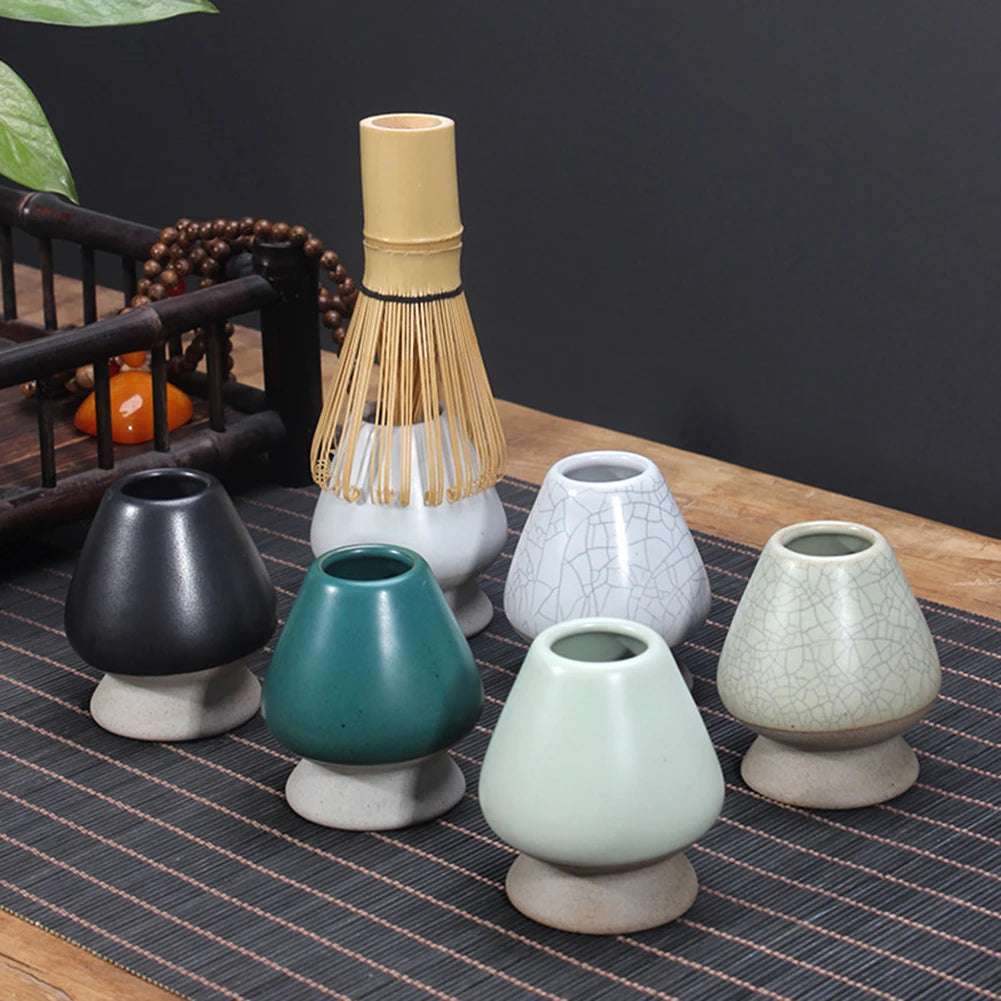 Ceramic Matcha Green Tea Chasen Holder Japanese Stand Bowl Bamboo Whisk Grinder Brushes Tea Tool Holder Teaware Sets Accessories