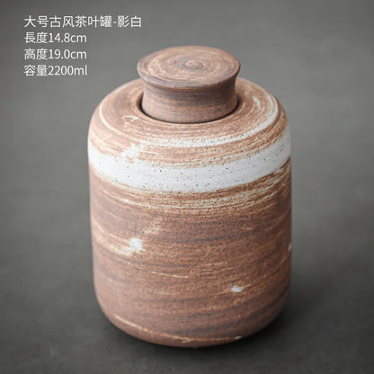 Handmade Ceramic Tea Cans Storage Jar Moisture-proof Sealing Tank Tea Box Storage Tanks Tea Container Storage Box Tea Organizer