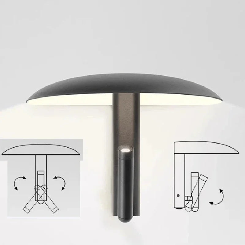Spanish Designer Dining Room Aisle Corridor Minimalist Creative Mushroom Umbrella Shaped LED Rotating Wall Lamp Home Decor