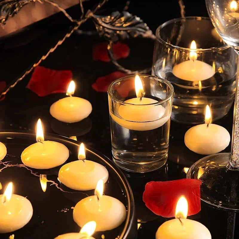 10pcs unmittelbare Discs für Pool -Party -Hochzeitsfeiertagshausdekoration DIY -Kerzen 12pcs/Los romantische schwimmende Kerzen