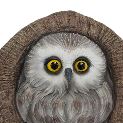 Owl Statue Garden Tree Decoration Håndmalet vandafvisende havearbejde Kunst til husopvarmningsgaver Installer let multifunktionelt