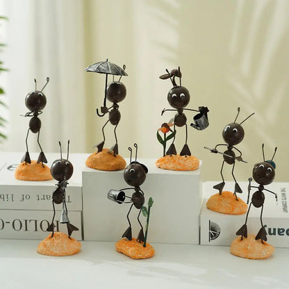 Organ furnici în miniatură Sculptură de grădină Flowerpots Garss Bonsai Mini rășină Ant Figurină Rock Cântare Ant Waring Ant Ornament