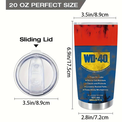 20oz Insulated Stainless Steel Tumbler with Lid - Double-Walled, Reusable Water Bottle for All Seasons, Ideal Outdoor Travel Acc