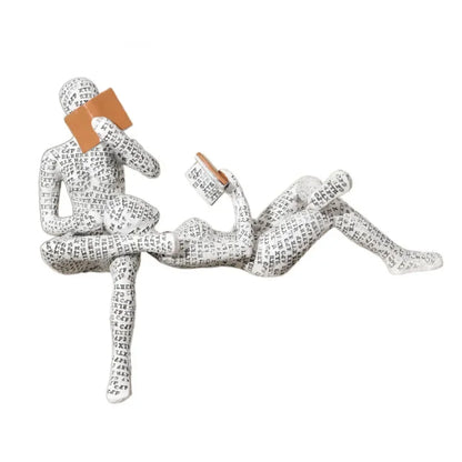 Nordic Modern Reading Woman Statue Modern And Simple Living Room Decorative Ornaments  Resin Crafts, Tabletop Sculpture