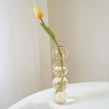 1pc Japanese Ornaments Nordic Living Room Simple Creative Spherical Small Flower Vases Stained Bubble Glass Vase Home Decoration