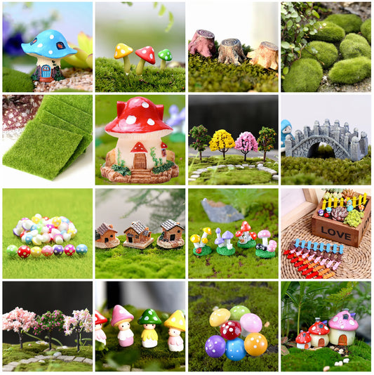 Acessórios para jardim de fadas DIY figuras de estátua em miniatura para cenas de maconha de pátio de pacote decorações de artesanato para jardim de casas