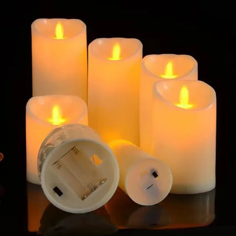 Flameless LED -stearinlys med fjernbetjening og timerbatteri drivet flimrende stearinlys til hjemmefest bryllupsjulindretning