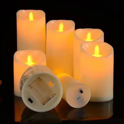 شموع LED عديمة اللهب مع جهاز تحكم عن بعد ومؤقت تعمل بالبطارية، شمعة وامضة للمنزل وحفلات الزفاف وديكور عيد الميلاد