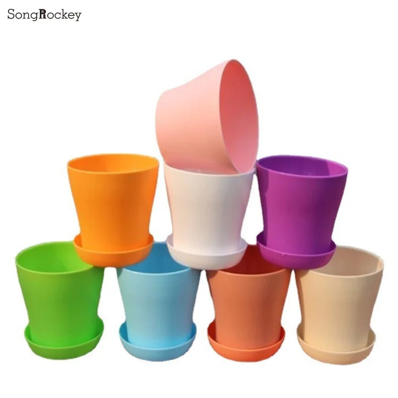 5Size Blumentopf Round Pflanzer Süßigkeiten Farbe Mini Vase für Sukkulenten Home Office Decor Planting Supplies Hochqualität