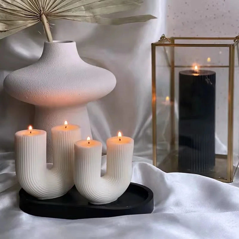 Veľkoobchod Domáce dekoratívna sviečka U geometrické voňavé sviečky v tvare U Populárny dúhový most