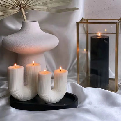 Großhandel Home Decorative Kerze U-förmige geometrische Duftkerzen Ins beliebte Regenbogenbrückenzimmer Dekor Aroma Kerzen Dekor Dekor