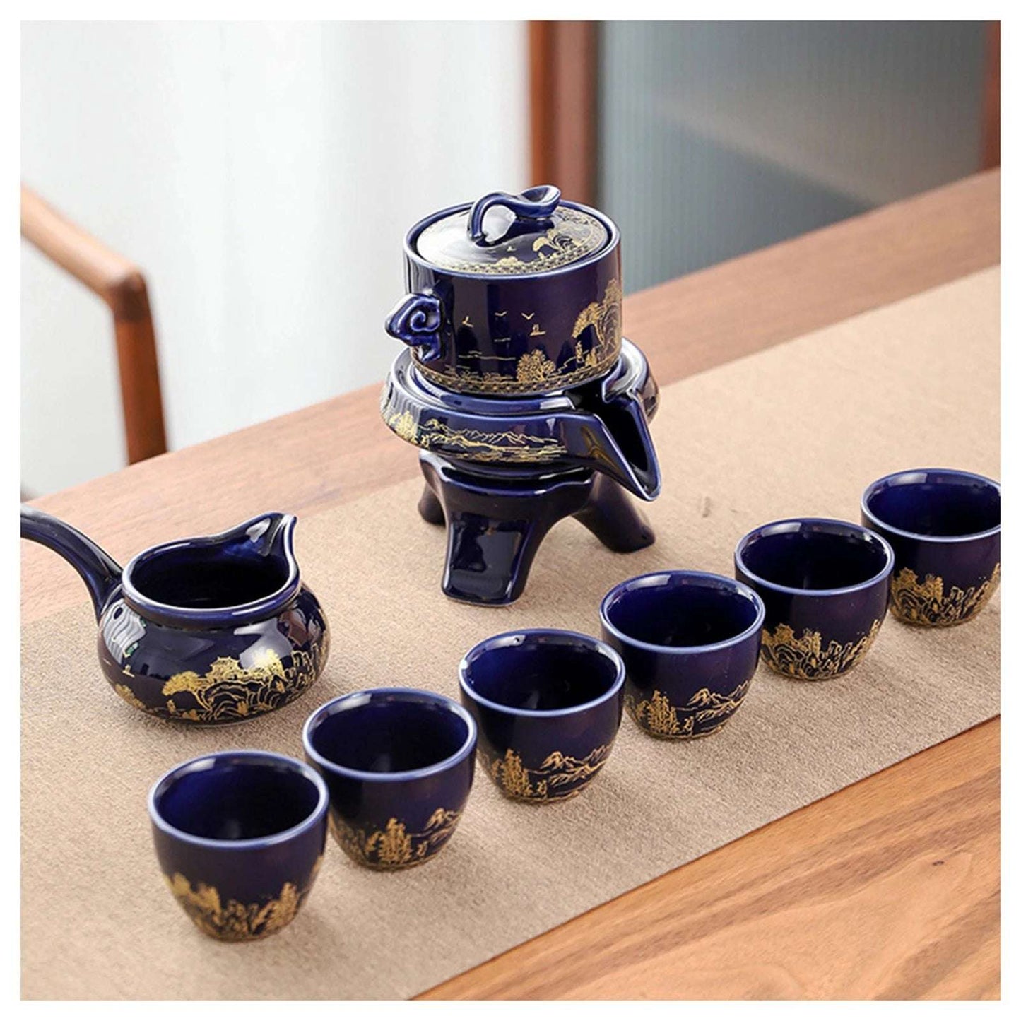 Chinese Tea Set Ceramic Kungfu Tea Set With Pattern Tea Pot And Cup Kit Multifunctional Travel Teapot Gift For Friends Family