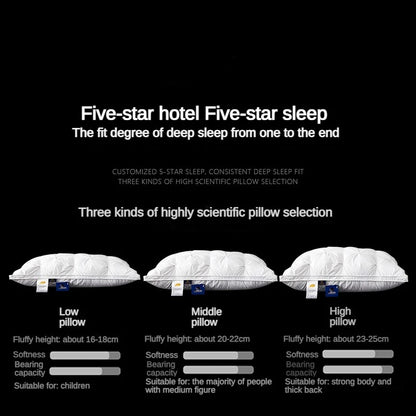 95% gåse ned pude hvid bomuld pudebetræk rektangel soveværelse søvn 5-stjernet hotel pude med lavt midterste høje puder til sovende