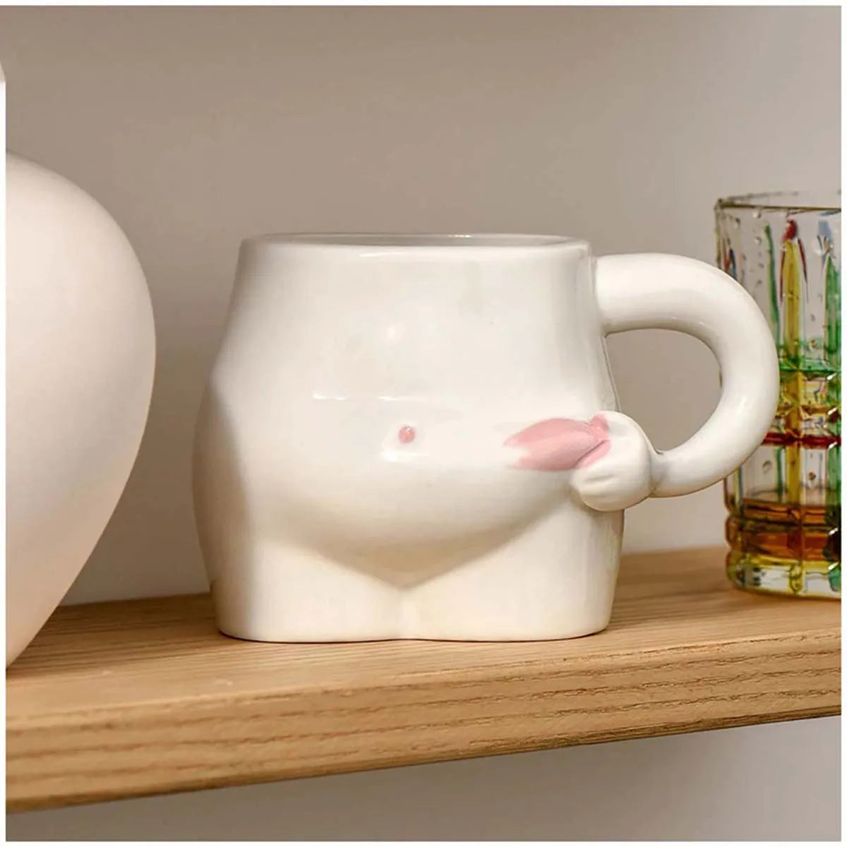 European 320ml Ceramic Cup Cute Belly Cup Coffee Cup Set Creative Art Milk Cup Modern Living Room Home Decoration Accessories