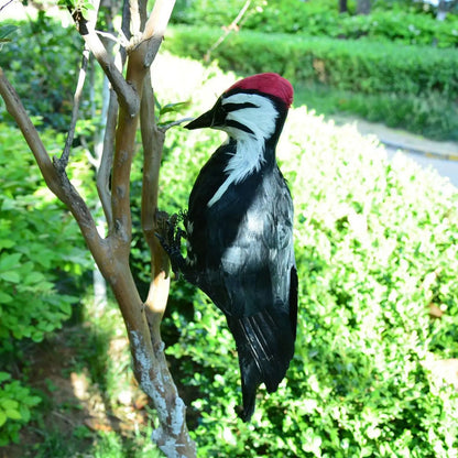 Simulering Woodpecker Toys Bird Spring Feather Artificial Gift Art Sculpture Statue Model til havehave Home Decor Ornament