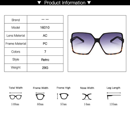 Modne žene prevelike sunčane naočale gradijent plastične marke Dizajner marki ženke Sunce naočale UV400