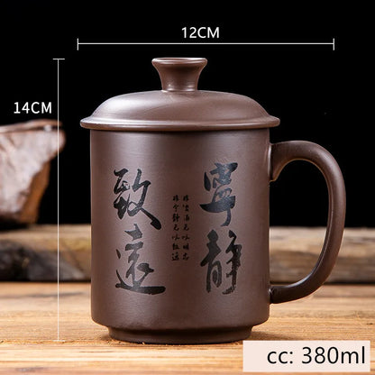 Creative Purple Clay Teacup Exquisite Handmade with Lid Tea Cup Tea Maker Master Cups Chinese Teaware Drink Accessories