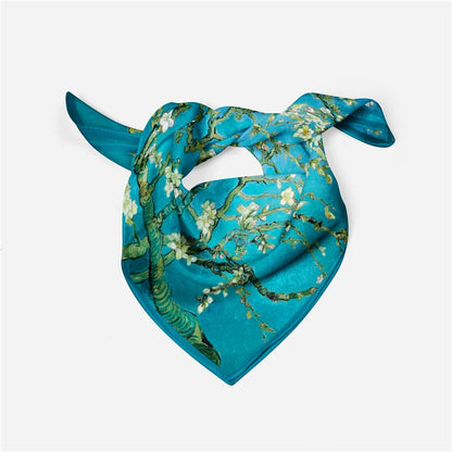 Van Gogh Oil Maling Silk tørklæde mode Kvinder tørklæde 53 cm firkantet tørklæder Hovedtørklæde Halsbånd Bånd Professionel Necerchief