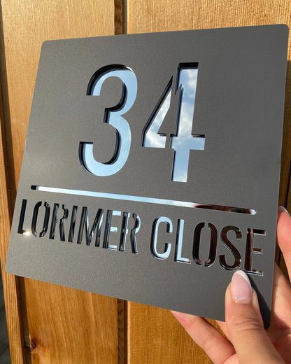 Personalizirani broj akrilne kuće Matt Black Moderni brojevi House Sign Adresa adrese plak Laser Cut 3D prilagođeni plutajući broj