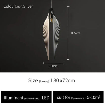 Home Decoration Salon Chandeliers Lustre Modern Nordic Metal Special-shaped Single Head Led Lights Dining Room Living Lightings